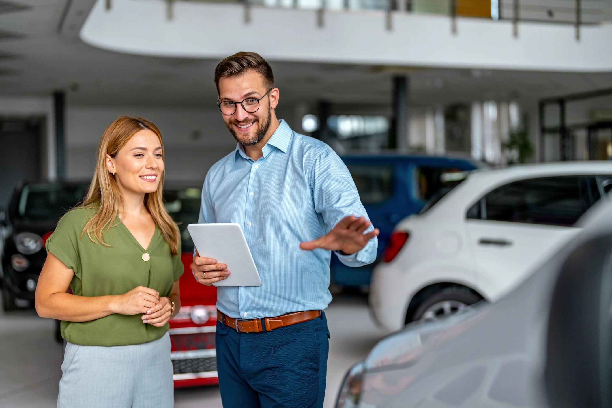 Customer speaking with a dealership representative