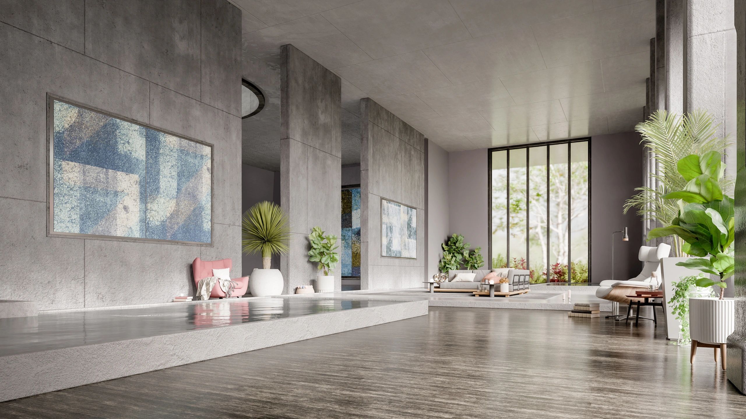 Modern premium showroom-like interior